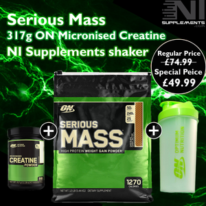 Optimum Nutrition Serious Mass + Free 317g Micronised Creatine + Shaker