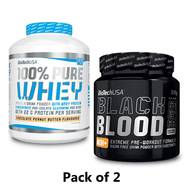 Biotech 100% Whey 2.2kg + Black Blood NOX+